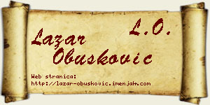 Lazar Obušković vizit kartica